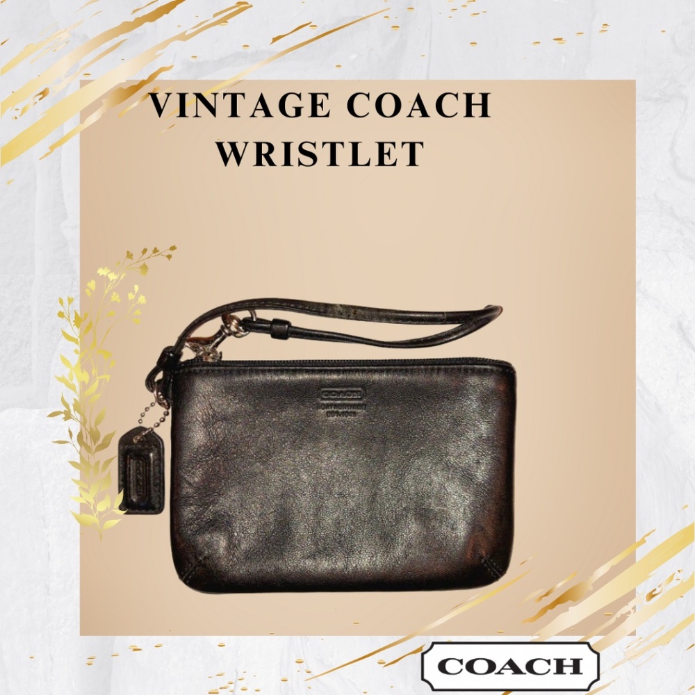 Vintage 90’s COACH BLACK Leather WRISTLET